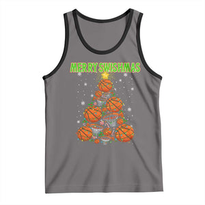 Christmas Basketball Merry Swishmas Tank Top Basketball Xmas Tree TS11 Deep Heather Black Print Your Wear