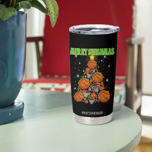 Christmas Basketball Merry Swishmas Tumbler Cup Basketball Xmas Tree TS11 Print Your Wear