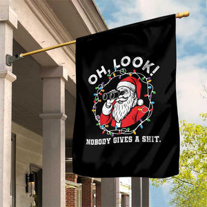 Funny Christmas Santa Oh Look Nobody Gives A Shit Garden Flag TS11 Print Your Wear