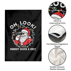 Funny Christmas Santa Oh Look Nobody Gives A Shit Garden Flag TS11 Print Your Wear