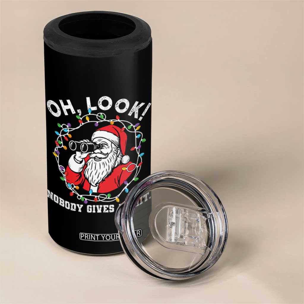 Funny Christmas Santa Oh Look Nobody Gives A Shit 4 in 1 Can Cooler Tumbler TS11 Print Your Wear