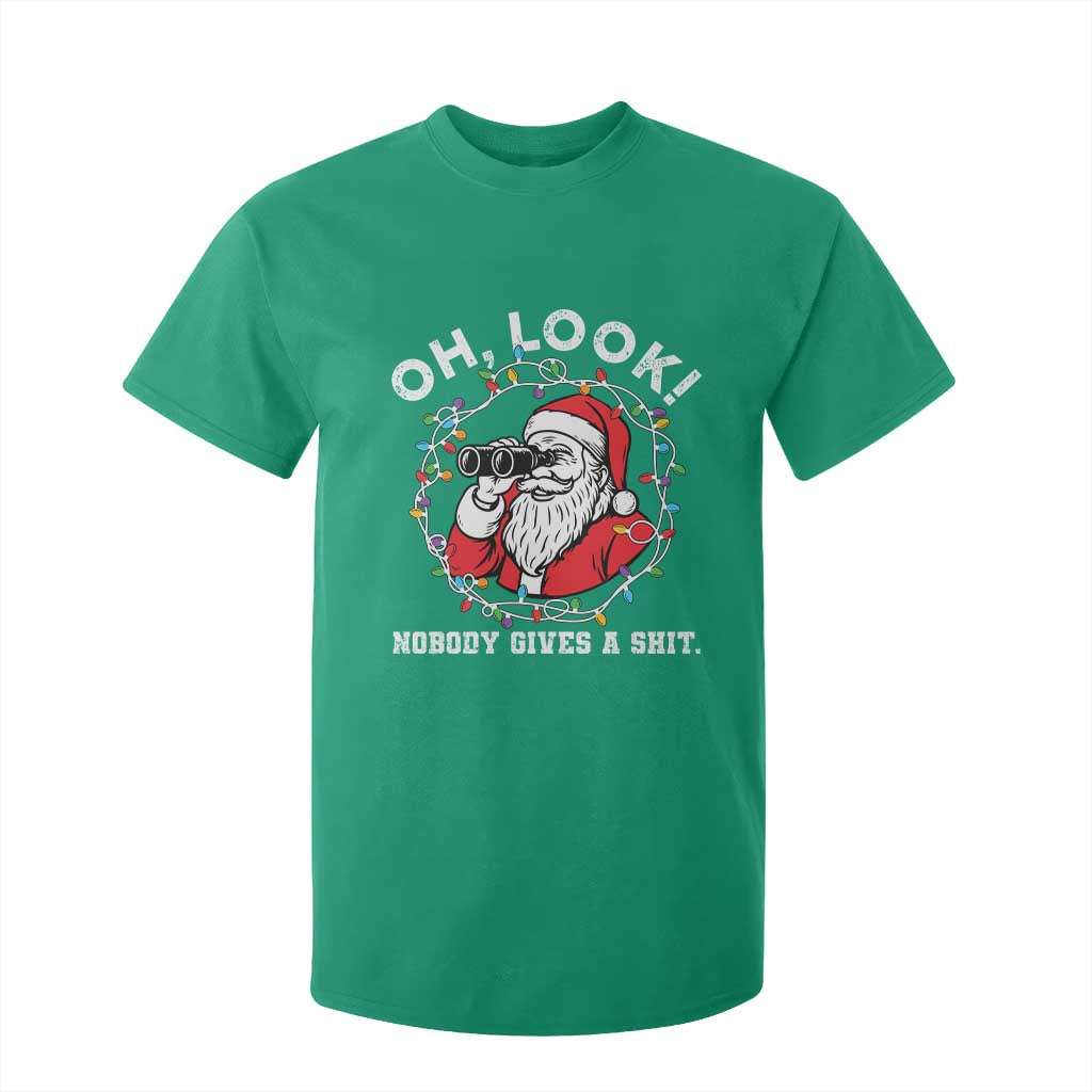 Funny Christmas Santa Oh Look Nobody Gives A Shit T Shirt For Kid TS11 Irish Green Print Your Wear