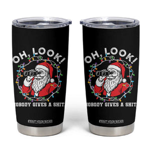 Funny Christmas Santa Oh Look Nobody Gives A Shit Tumbler Cup TS11 Black Print Your Wear