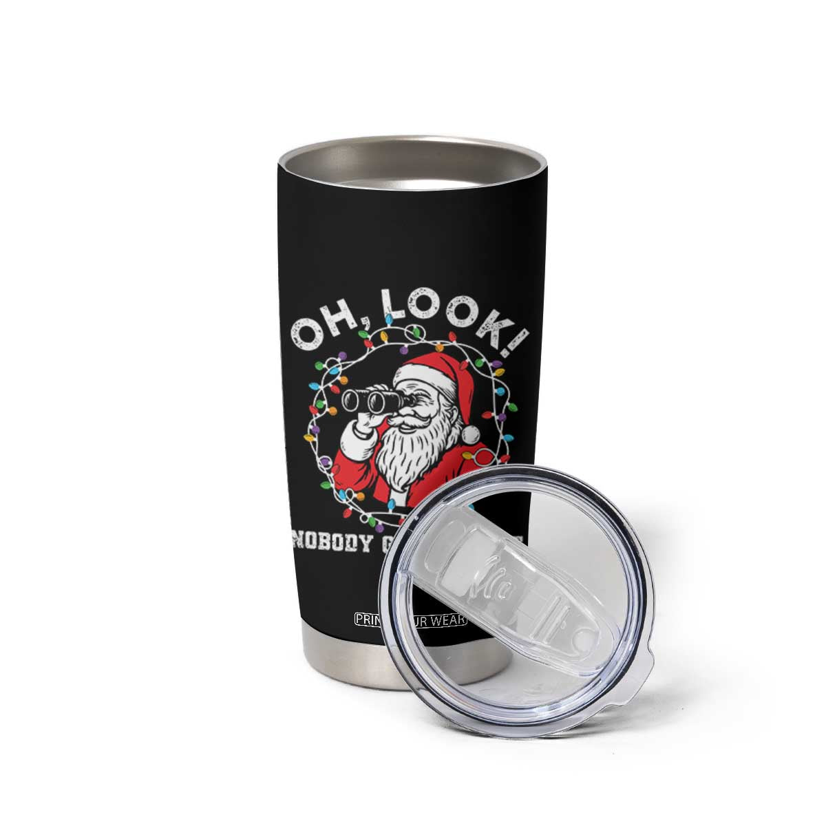 Funny Christmas Santa Oh Look Nobody Gives A Shit Tumbler Cup TS11 Print Your Wear