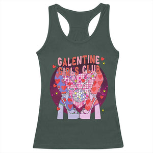 Funny Galentine Girls Club Racerback Tank Top Galentine's Day Chunky Heels Platform TS11 Dark Forest Green Print Your Wear
