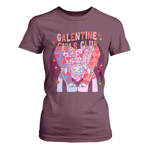 Funny Galentine Girls Club T Shirt For Women Galentine's Day Chunky Heels Platform TS11 Maroon Print Your Wear