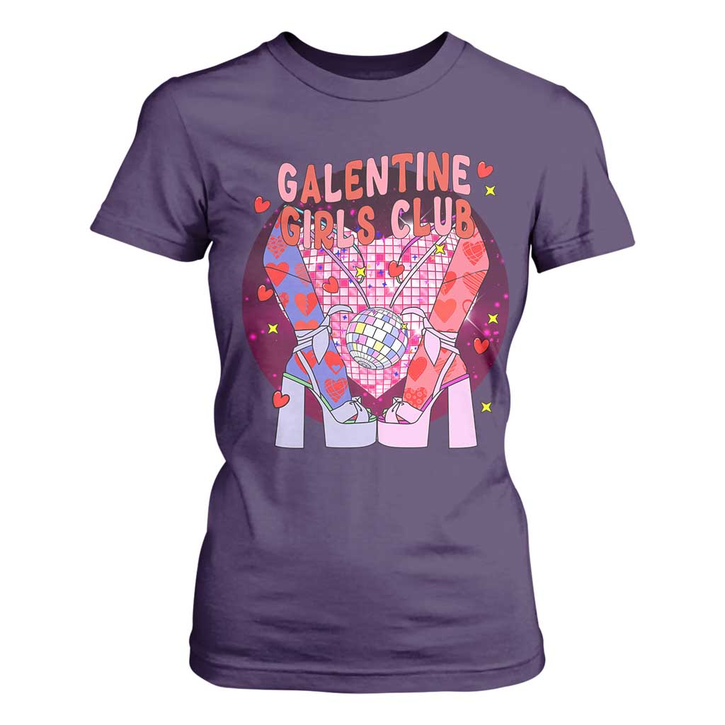 Funny Galentine Girls Club T Shirt For Women Galentine's Day Chunky Heels Platform TS11 Purple Print Your Wear