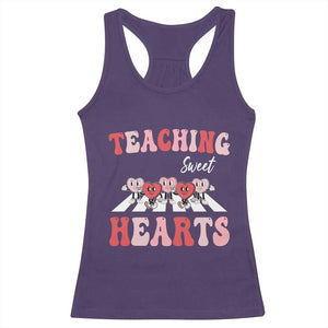 Funny Valentine's Day Teacher Racerback Tank Top Teaching Sweet Hearts Cute Student Hearts TS11 Purple Print Your Wear