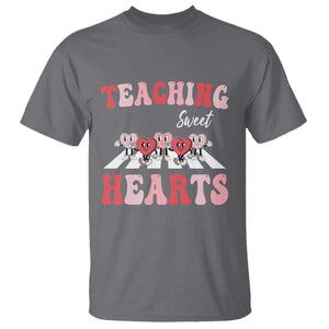Funny Valentine's Day Teacher T Shirt Teaching Sweet Hearts Cute Student Hearts TS11 Charcoal Print Your Wear
