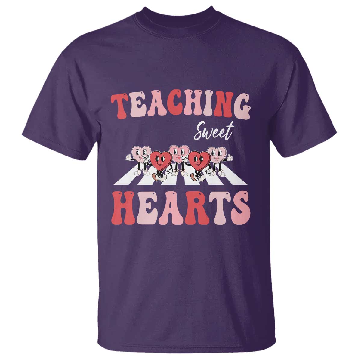 Funny Valentine's Day Teacher T Shirt Teaching Sweet Hearts Cute Student Hearts TS11 Purple Print Your Wear