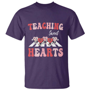 Funny Valentine's Day Teacher T Shirt Teaching Sweet Hearts Cute Student Hearts TS11 Purple Print Your Wear