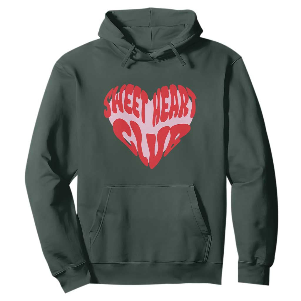 Funny Valentine's Day Sweet Heart Club Hoodie TS11 Dark Forest Green Print Your Wear