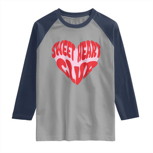 Funny Valentine's Day Sweet Heart Club Raglan Shirt TS11 Sport Gray Navy Print Your Wear