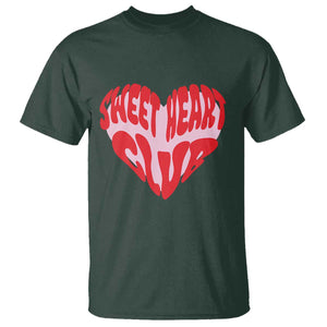 Funny Valentine's Day Sweet Heart Club T Shirt TS11 Dark Forest Green Print Your Wear