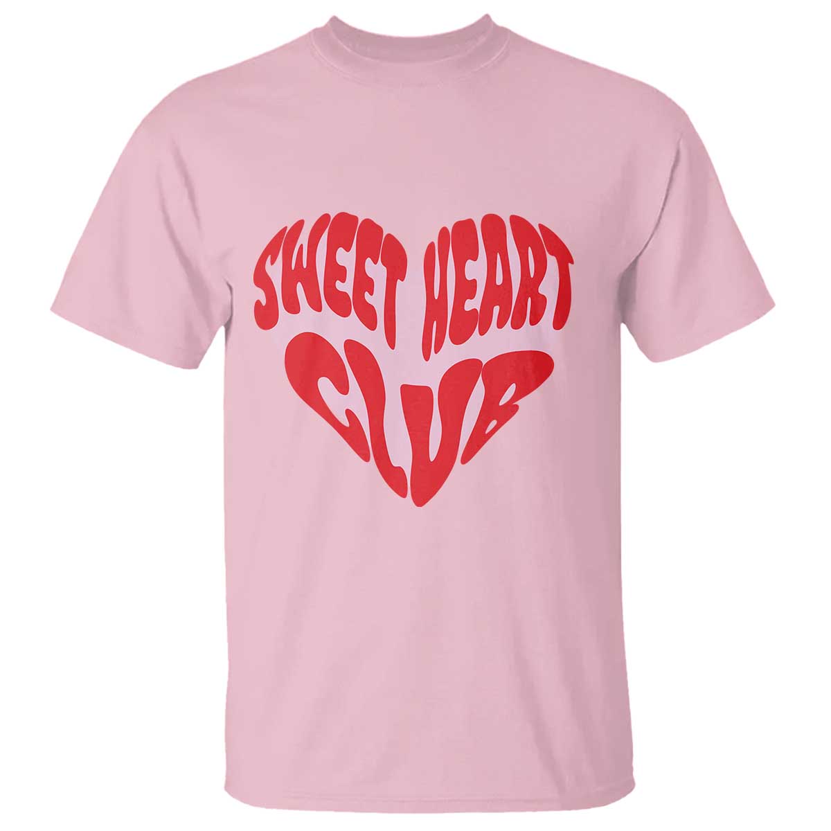 Funny Valentine's Day Sweet Heart Club T Shirt TS11 Light Pink Print Your Wear