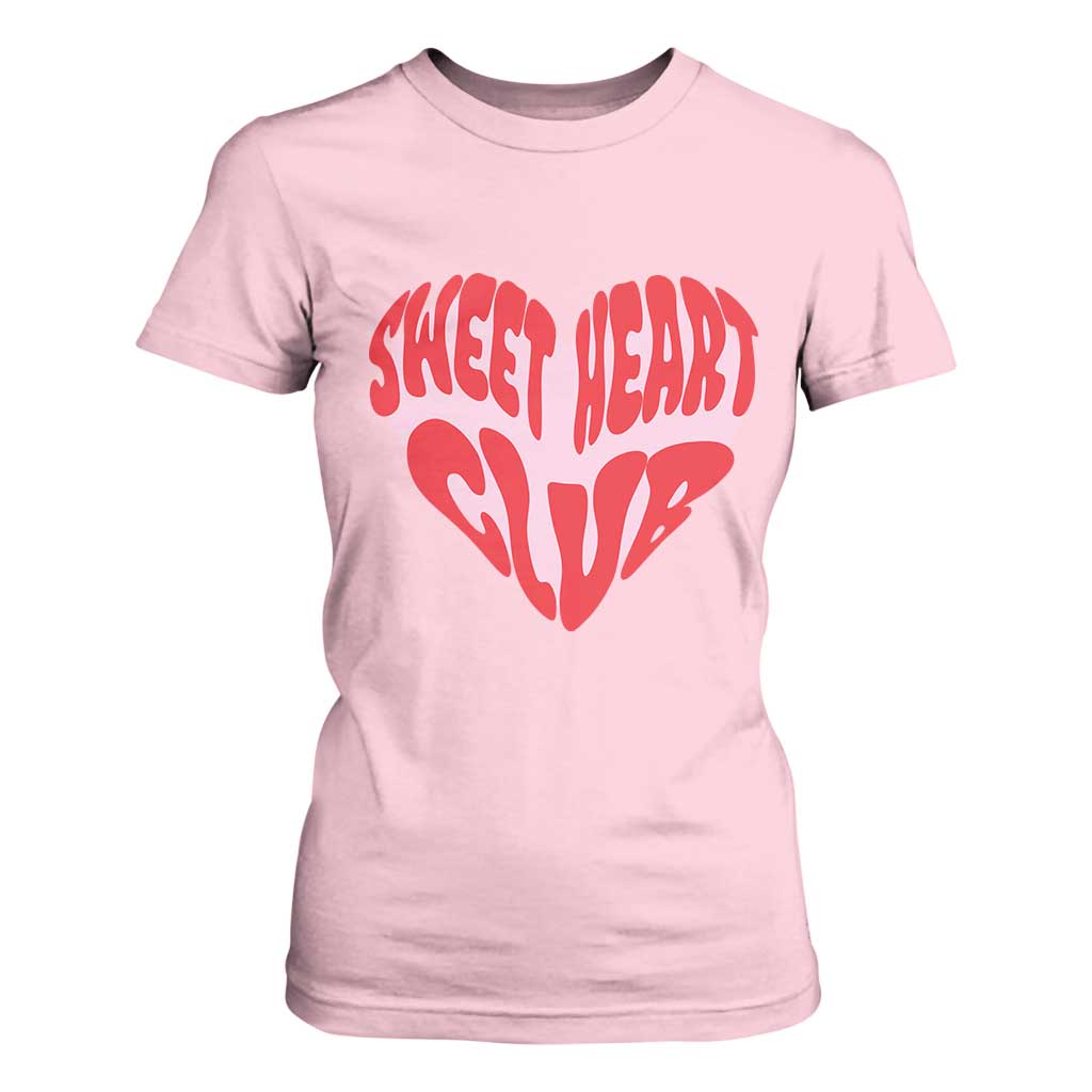Funny Valentine's Day Sweet Heart Club T Shirt For Women TS11 Light Pink Print Your Wear