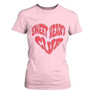 Funny Valentine's Day Sweet Heart Club T Shirt For Women TS11 Light Pink Print Your Wear