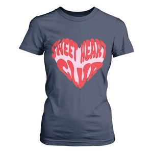 Funny Valentine's Day Sweet Heart Club T Shirt For Women TS11 Navy Print Your Wear
