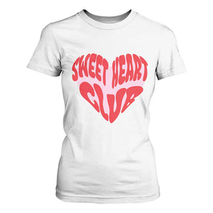 Funny Valentine's Day Sweet Heart Club T Shirt For Women TS11 White Print Your Wear