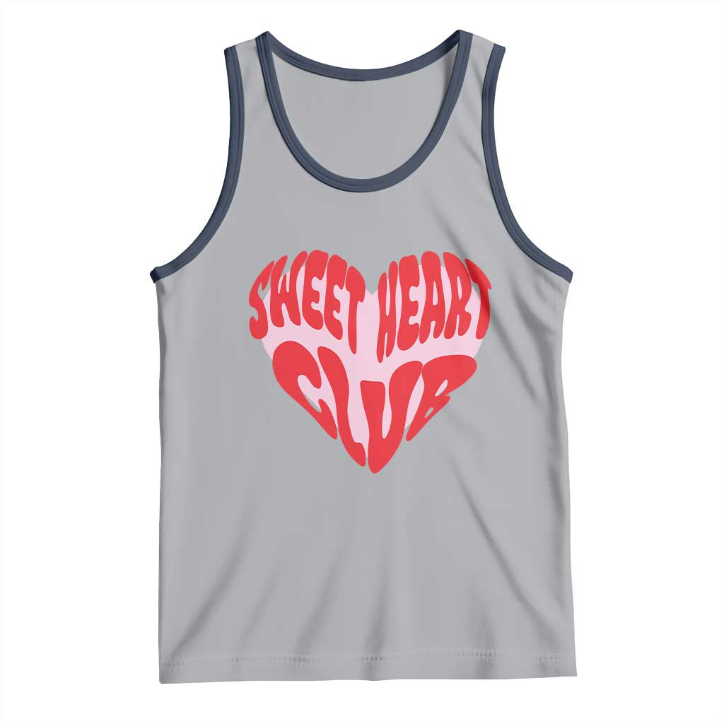 Funny Valentine's Day Sweet Heart Club Tank Top TS11 Athletic Heather Navy Print Your Wear