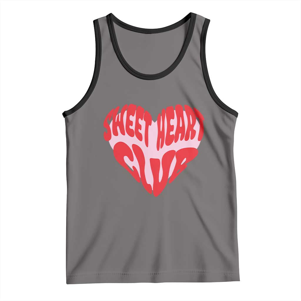 Funny Valentine's Day Sweet Heart Club Tank Top TS11 Deep Heather Black Print Your Wear