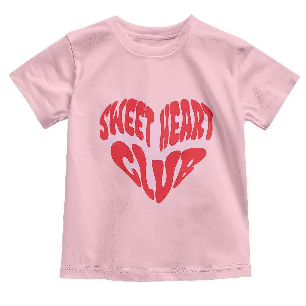 Funny Valentine's Day Sweet Heart Club Toddler T Shirt TS11 Light Pink Print Your Wear