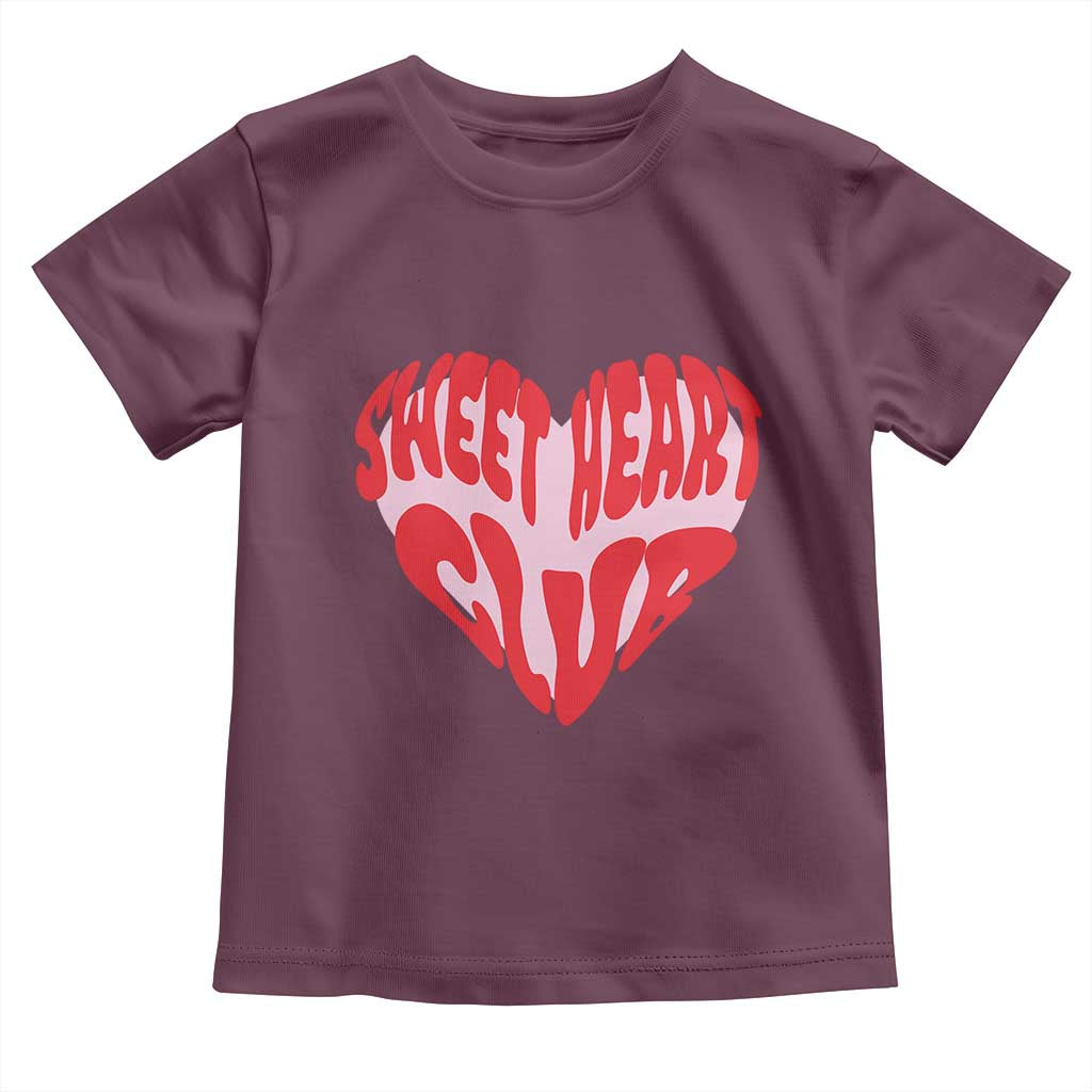 Funny Valentine's Day Sweet Heart Club Toddler T Shirt TS11 Maroon Print Your Wear