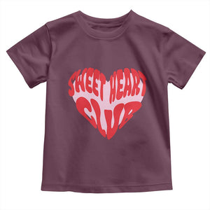 Funny Valentine's Day Sweet Heart Club Toddler T Shirt TS11 Maroon Print Your Wear