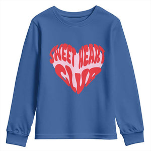 Funny Valentine's Day Sweet Heart Club Youth Sweatshirt TS11 Royal Blue Print Your Wear