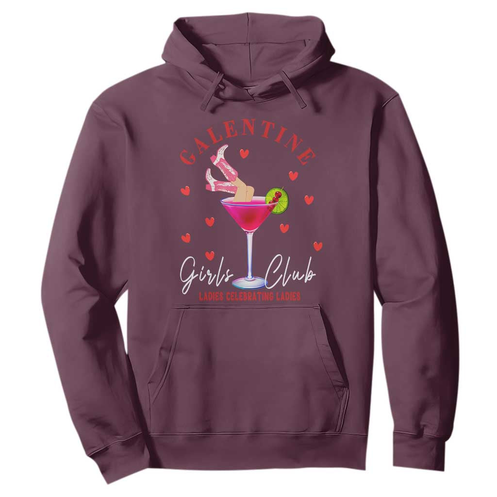 Funny Galentine's Day Hoodie Galentine Girls Club Ladies Celebrating Ladies TS11 Maroon Print Your Wear