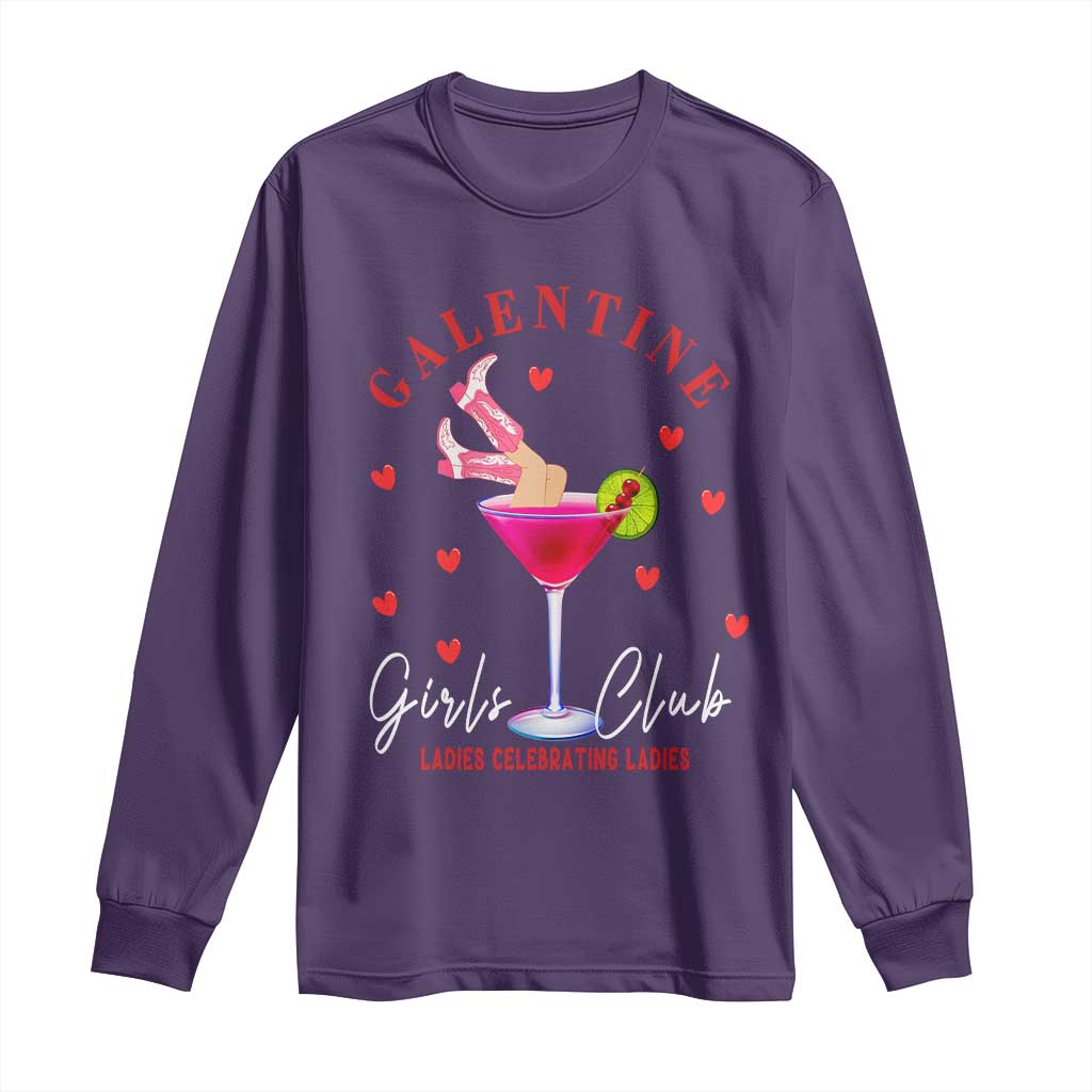 Funny Galentine's Day Long Sleeve Shirt Galentine Girls Club Ladies Celebrating Ladies TS11 Purple Print Your Wear
