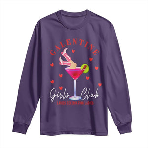 Funny Galentine's Day Long Sleeve Shirt Galentine Girls Club Ladies Celebrating Ladies TS11 Purple Print Your Wear
