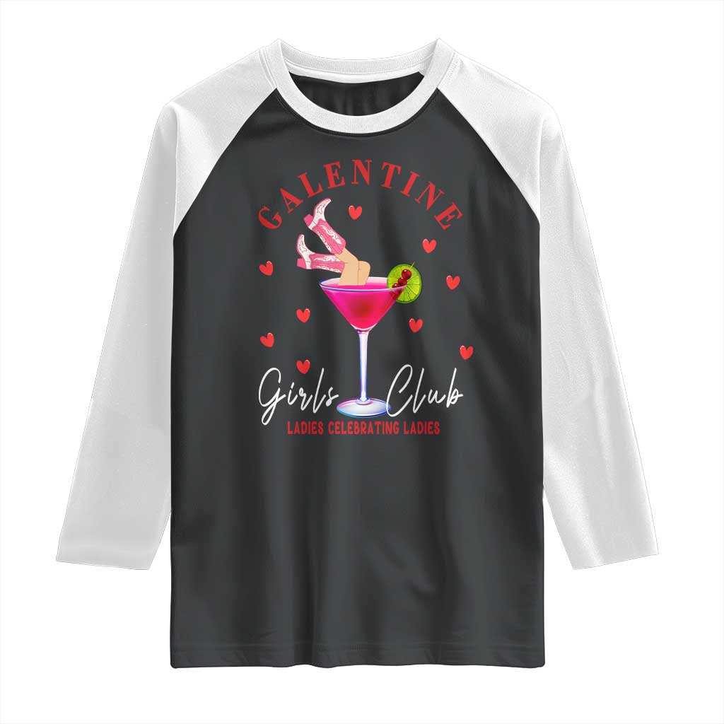 Funny Galentine's Day Raglan Shirt Galentine Girls Club Ladies Celebrating Ladies TS11 Black White Print Your Wear