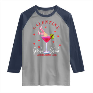 Funny Galentine's Day Raglan Shirt Galentine Girls Club Ladies Celebrating Ladies TS11 Sport Gray Navy Print Your Wear