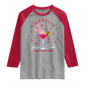 Funny Galentine's Day Raglan Shirt Galentine Girls Club Ladies Celebrating Ladies TS11 Sport Gray Red Print Your Wear