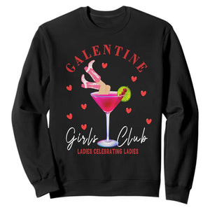 Funny Galentine's Day Sweatshirt Galentine Girls Club Ladies Celebrating Ladies TS11 Black Print Your Wear