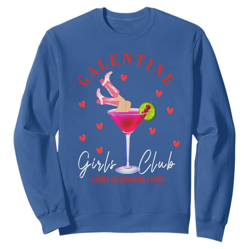 Funny Galentine's Day Sweatshirt Galentine Girls Club Ladies Celebrating Ladies TS11 Royal Blue Print Your Wear