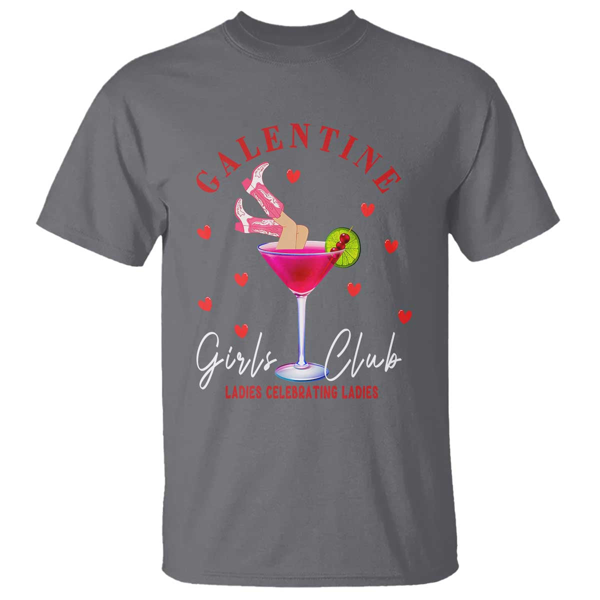 Funny Galentine's Day T Shirt Galentine Girls Club Ladies Celebrating Ladies TS11 Charcoal Print Your Wear