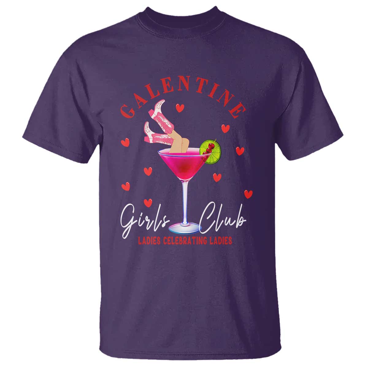 Funny Galentine's Day T Shirt Galentine Girls Club Ladies Celebrating Ladies TS11 Purple Print Your Wear