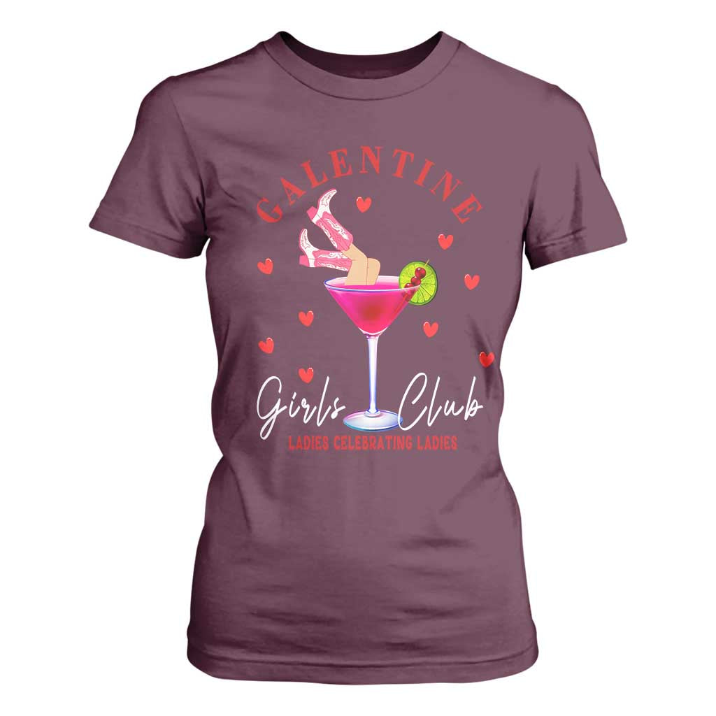 Funny Galentine's Day T Shirt For Women Galentine Girls Club Ladies Celebrating Ladies TS11 Maroon Print Your Wear
