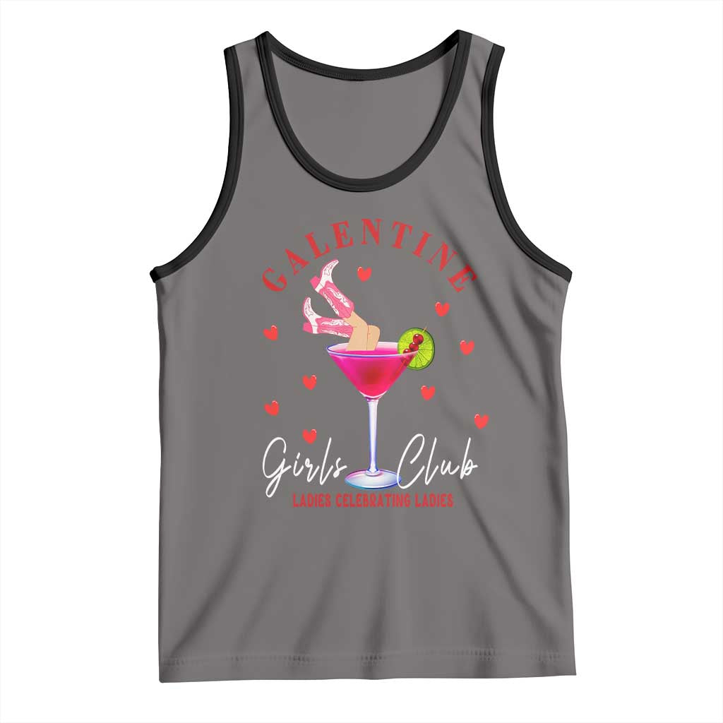 Funny Galentine's Day Tank Top Galentine Girls Club Ladies Celebrating Ladies TS11 Deep Heather Black Print Your Wear