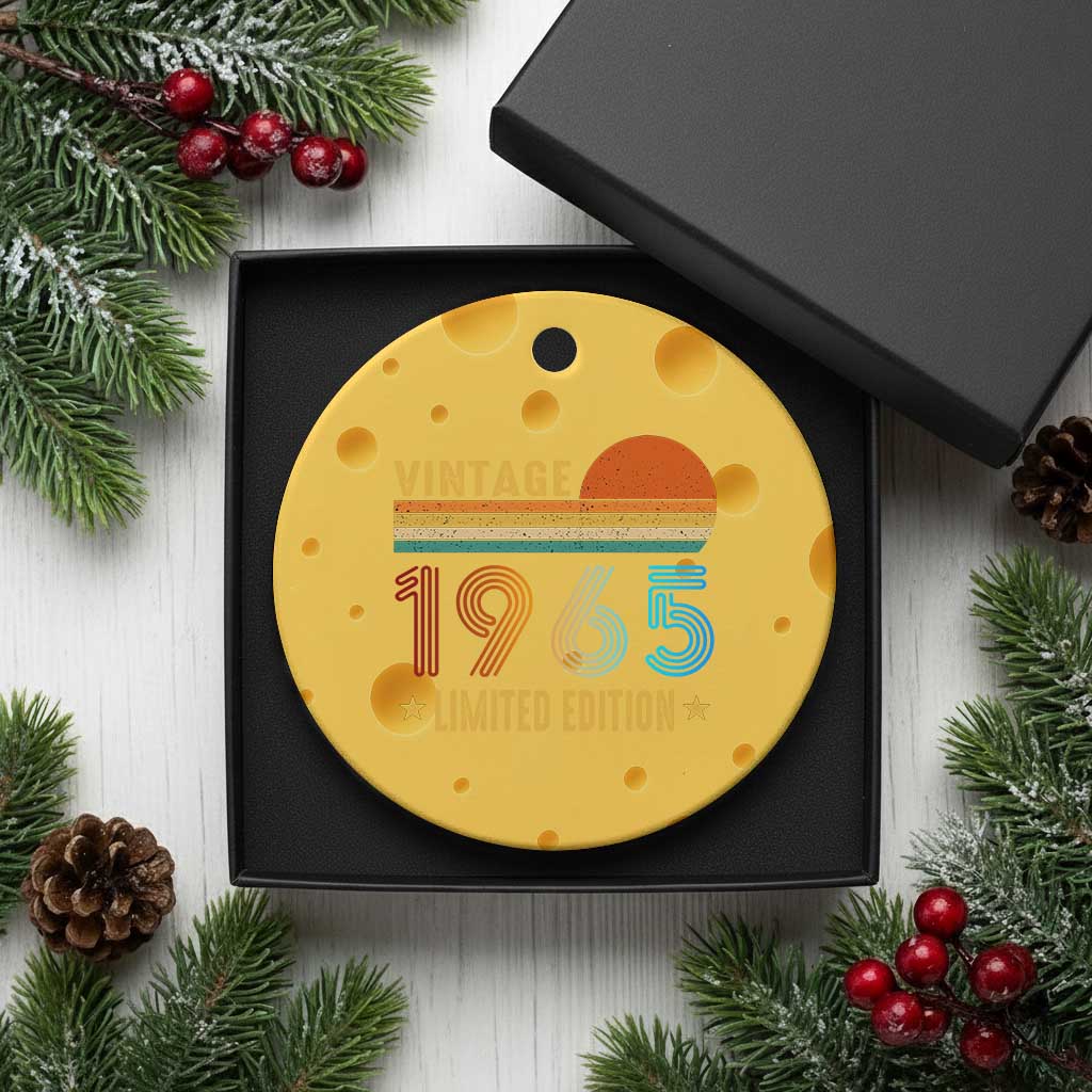 Funny Birthday Ceramic Ornament Vintage 1965 Limited Edition Bday Party TS11 1pc Yellow Cheese Print Your Wear