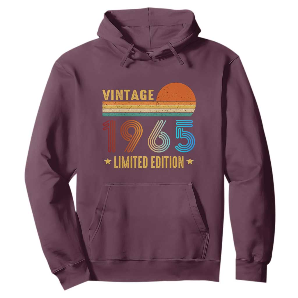 Funny Birthday Hoodie Vintage 1965 Limited Edition Bday Party TS11 Maroon Print Your Wear
