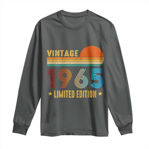 Funny Birthday Long Sleeve Shirt Vintage 1965 Limited Edition Bday Party TS11 Dark Heather Print Your Wear