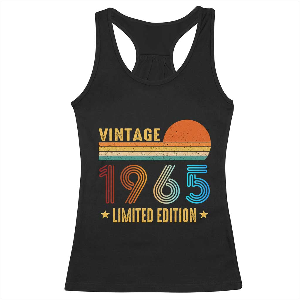 Funny Birthday Racerback Tank Top Vintage 1965 Limited Edition Bday Party TS11 Black Print Your Wear