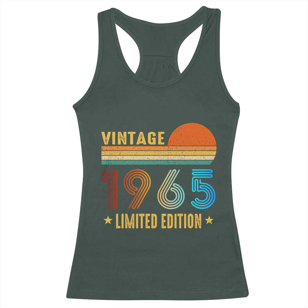 Funny Birthday Racerback Tank Top Vintage 1965 Limited Edition Bday Party TS11 Dark Forest Green Print Your Wear