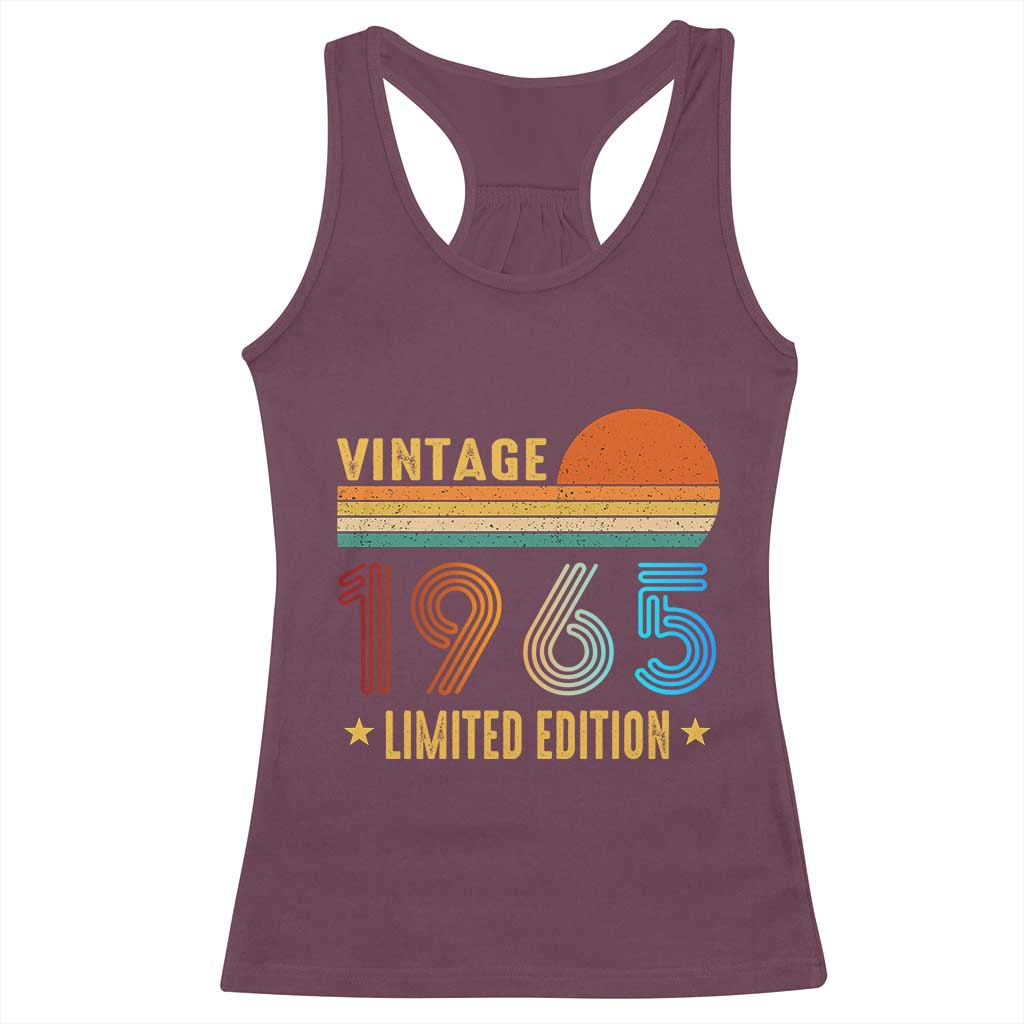 Funny Birthday Racerback Tank Top Vintage 1965 Limited Edition Bday Party TS11 Maroon Print Your Wear