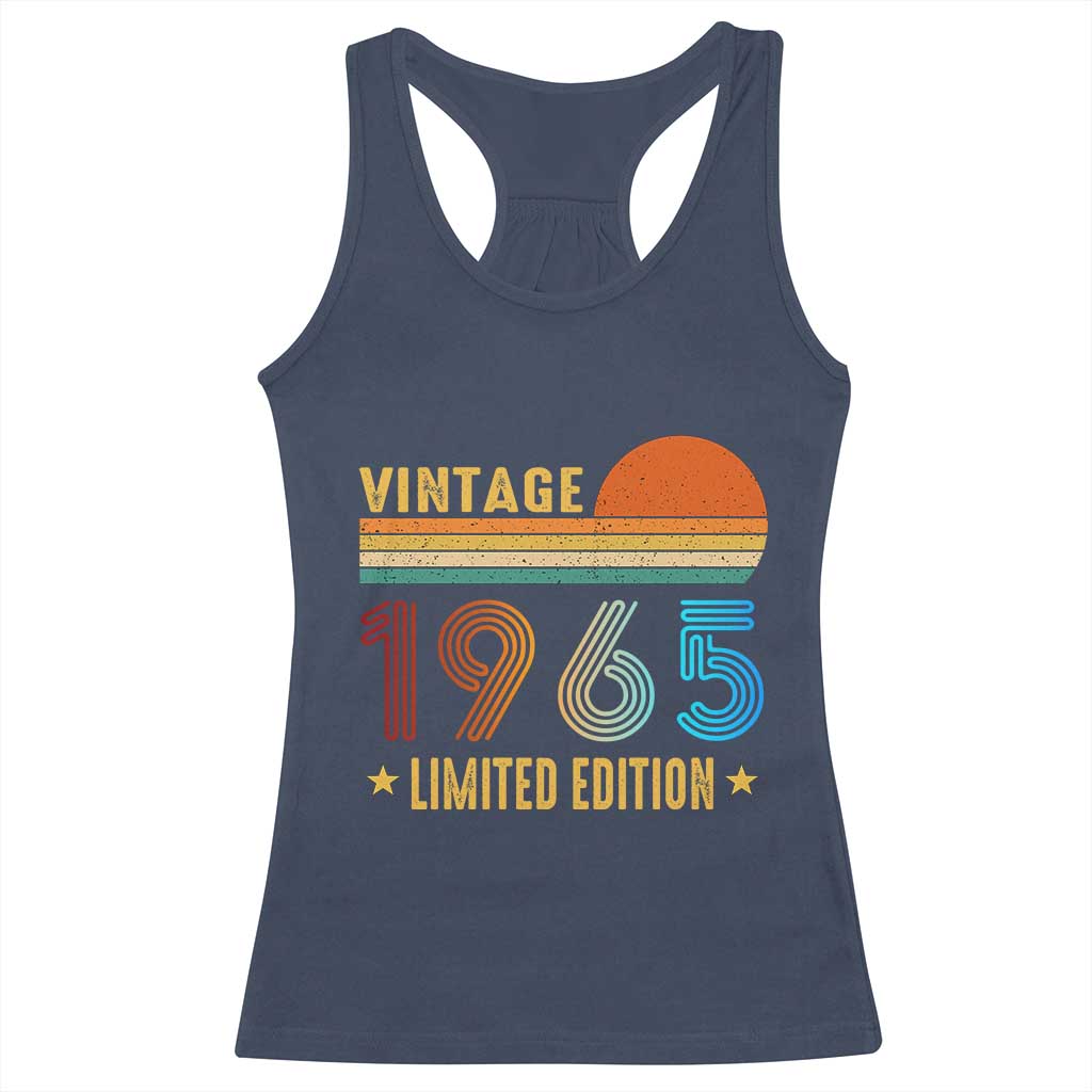 Funny Birthday Racerback Tank Top Vintage 1965 Limited Edition Bday Party TS11 Navy Print Your Wear