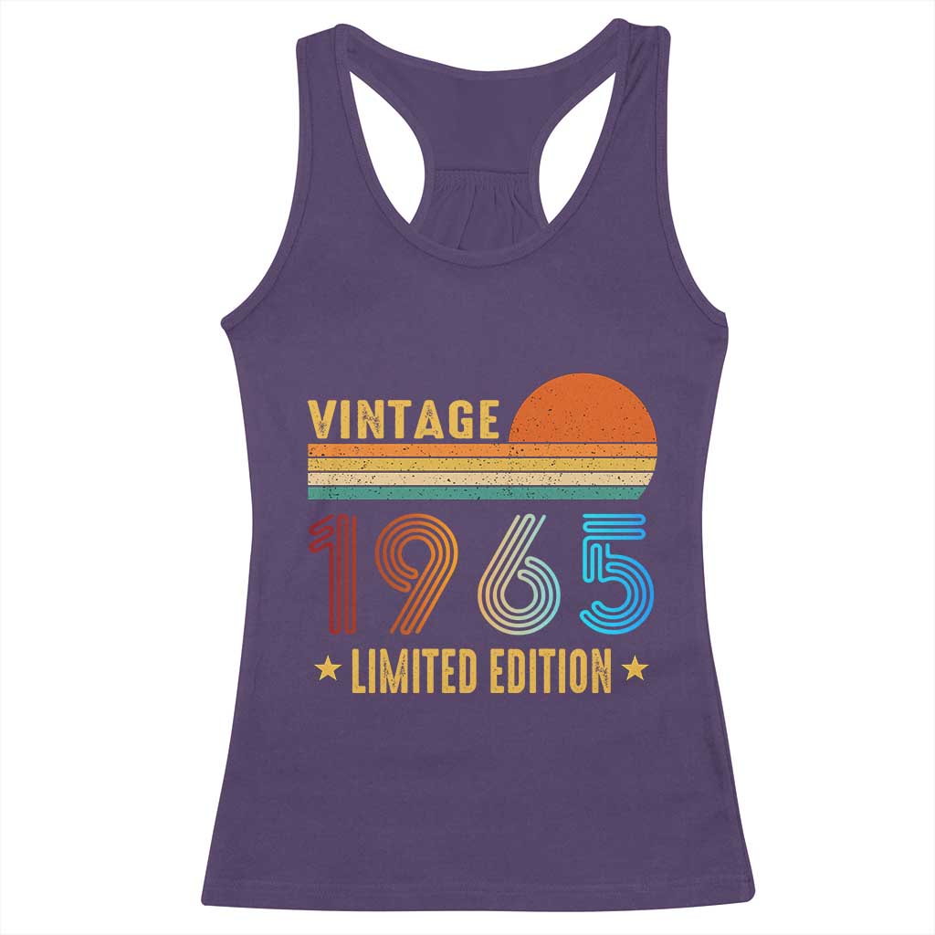 Funny Birthday Racerback Tank Top Vintage 1965 Limited Edition Bday Party TS11 Purple Print Your Wear