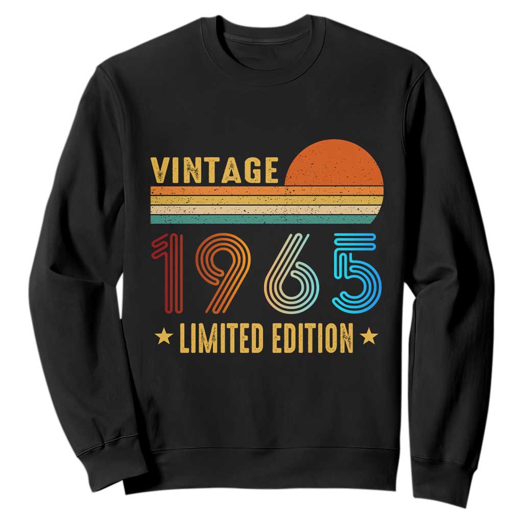 Funny Birthday Sweatshirt Vintage 1965 Limited Edition Bday Party TS11 Black Print Your Wear